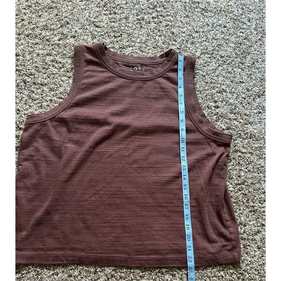 LOFT Tank Top Size XL 100% Cotton Sleeveless Brown - Picture 8 of 8